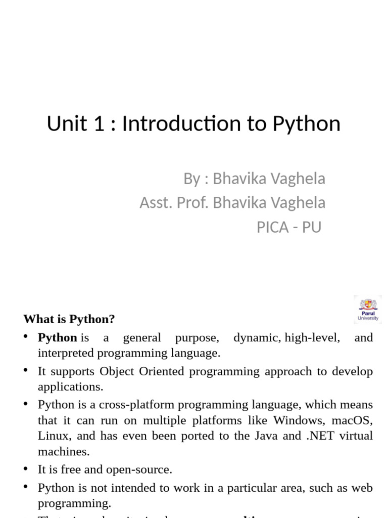 Introduction to Python Programming | PDF | Python (Programming Language ...