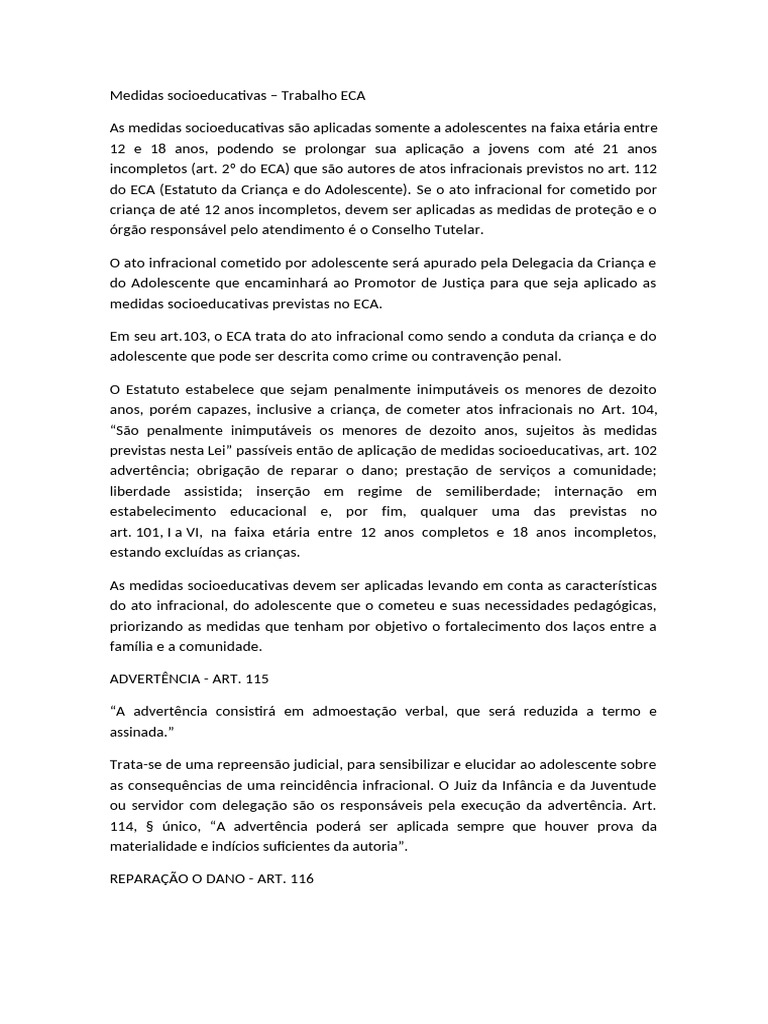 Medidas Socioeducativas para Adolescentes | PDF | Adolescência | Família