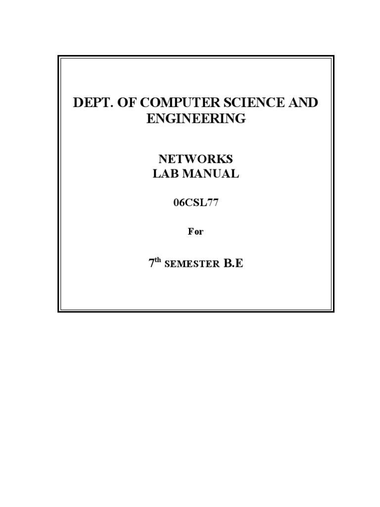 Networks Lab Manual for 7th Semester B.E. | PDF | Cryptography | Routing