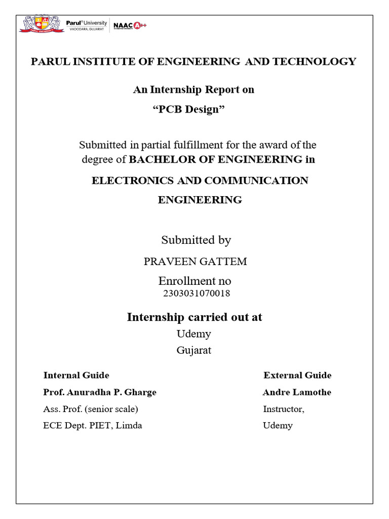 PCB Design Internship Report 2024 | PDF | Printed Circuit Board ...