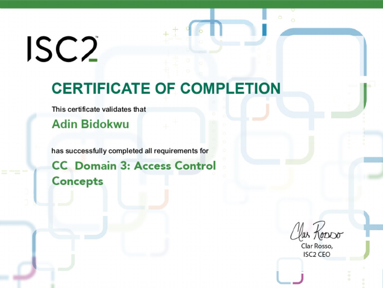 Access Control Concepts Certificate | PDF