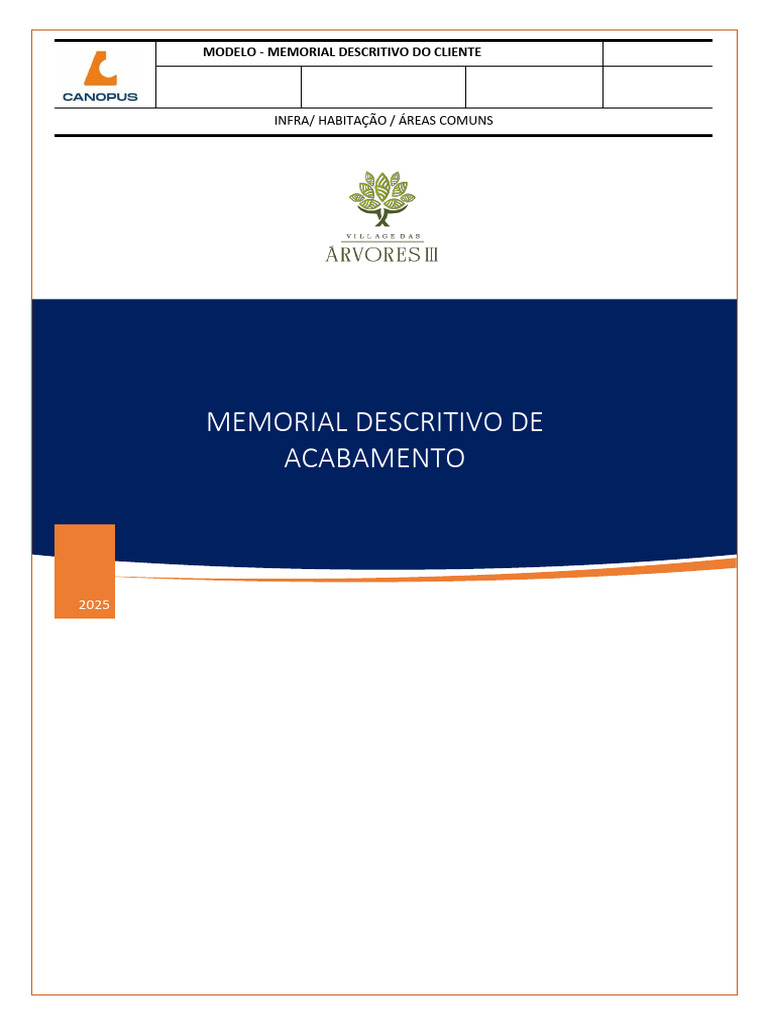 Memorial Descritivo Village das Árvores III | PDF | Materiais de ...