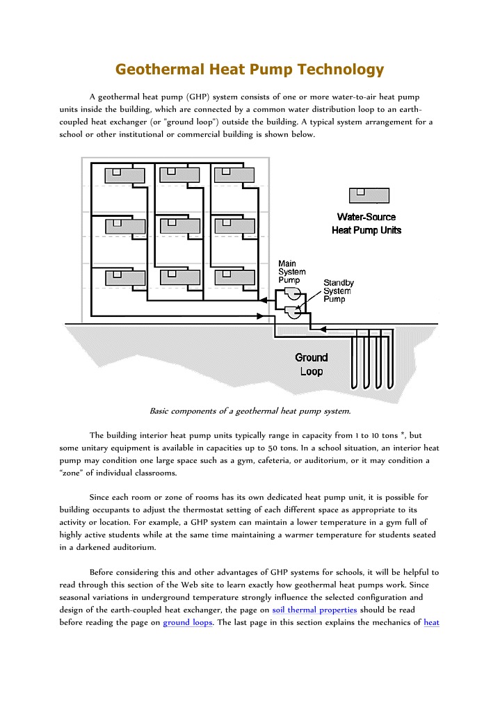 Geothermal Heat Pump Technology | PDF | Home & Garden | Science ...