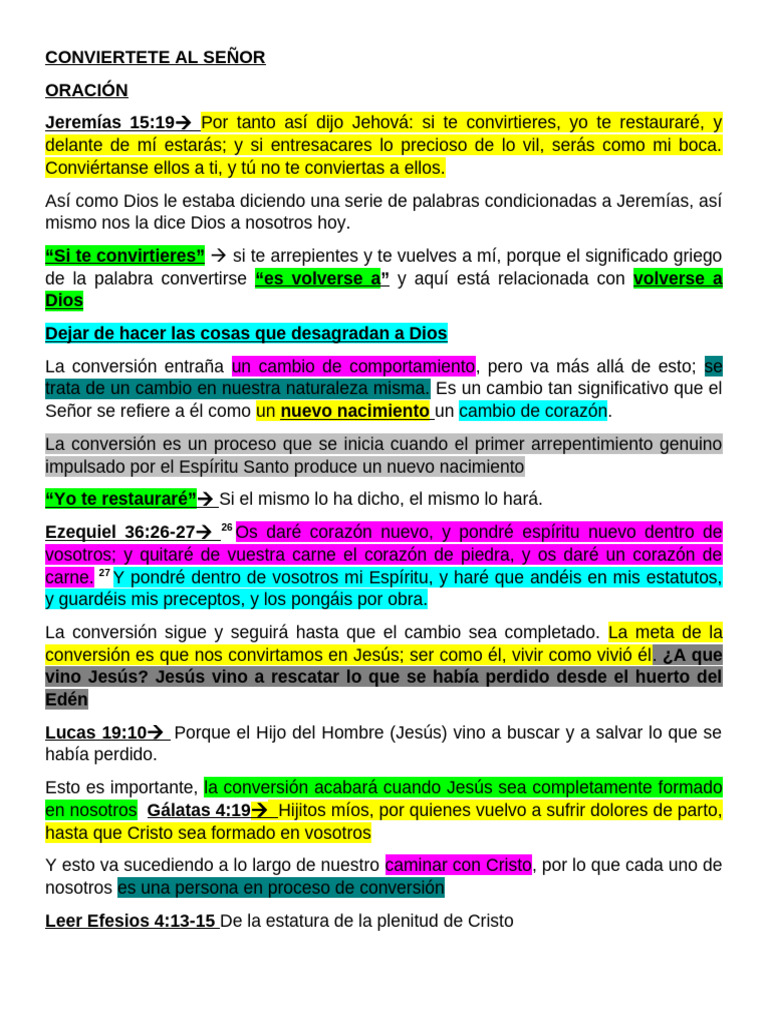 Proceso de Conversión y Restauración Espiritual | PDF | Cristo (título ...
