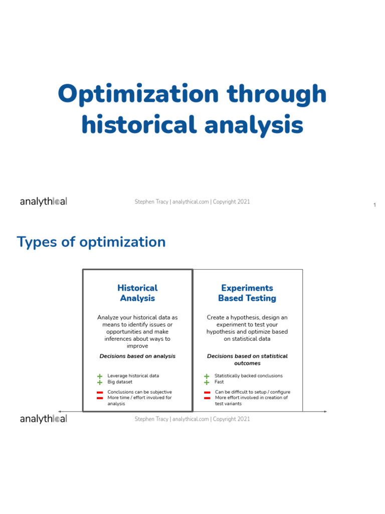 Optimization Through Historical Analysis Pdf Experiment Statistics