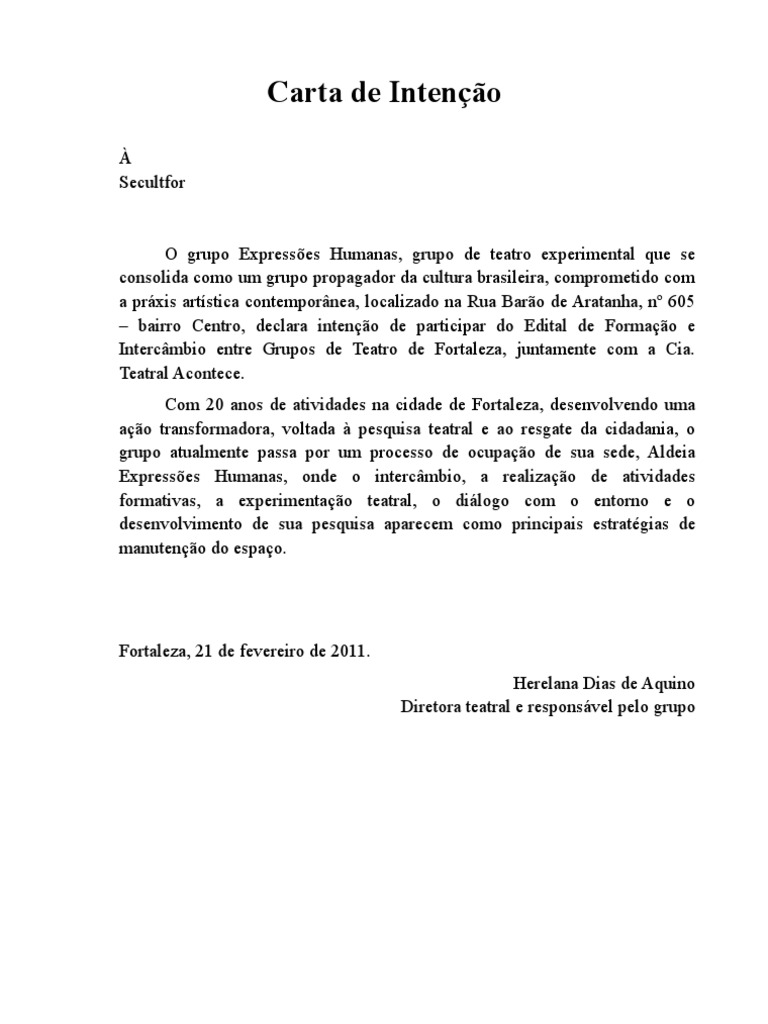 36+ Carta De Apresentação Intercambio Tips  Carta