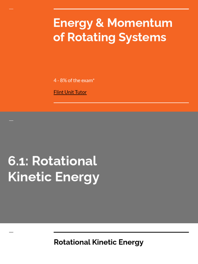 Unit 6 Energy & Momentum of Rotating Systems | PDF | Rotation Around A ...