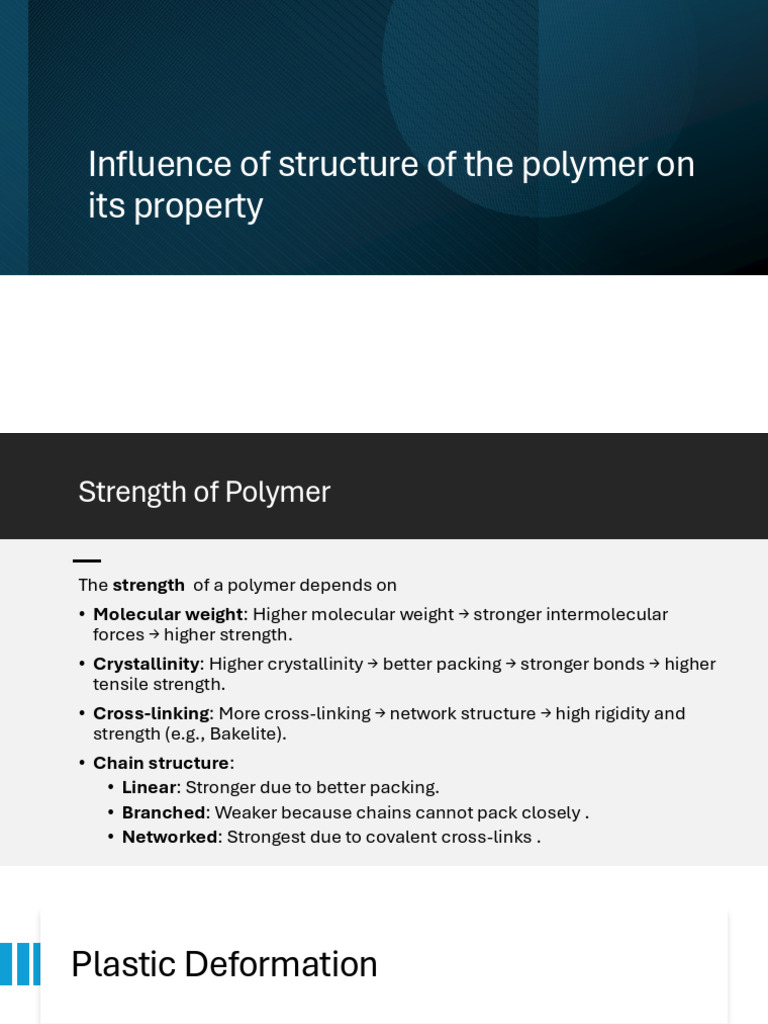 Polymer Structure and Properties Explained | PDF | Polymers | Composite ...