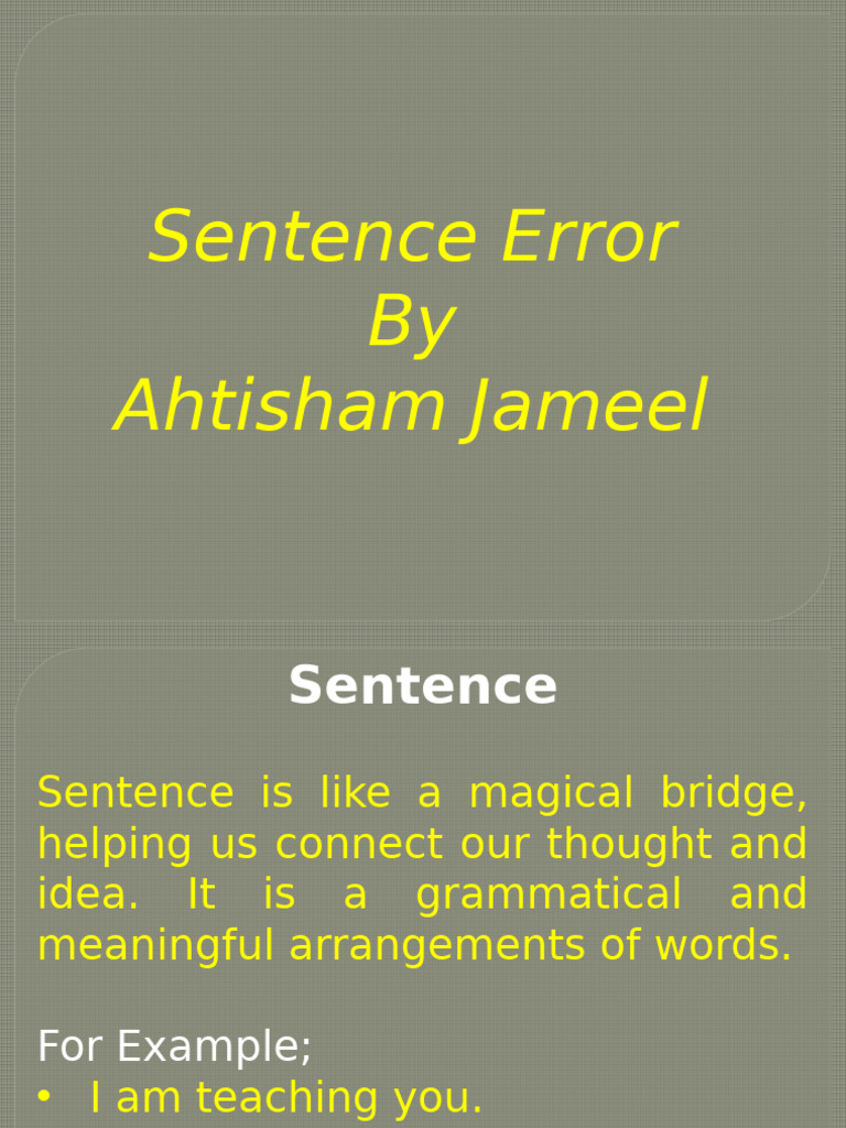 Common Sentence Errors Explained | PDF | Linguistics | Syntax