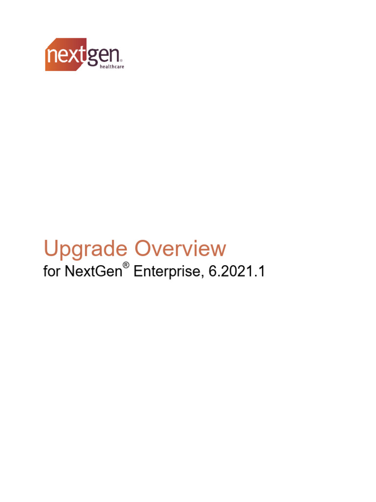 NextGen Enterprise Upgrade Overview | PDF | Microsoft Sql Server ...