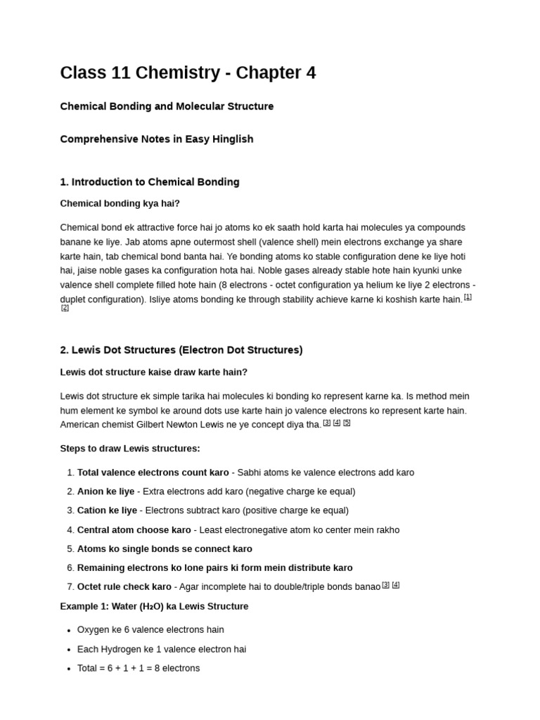 Chemical Bonding and Lewis Structures Guide | PDF | Ionic Bonding ...