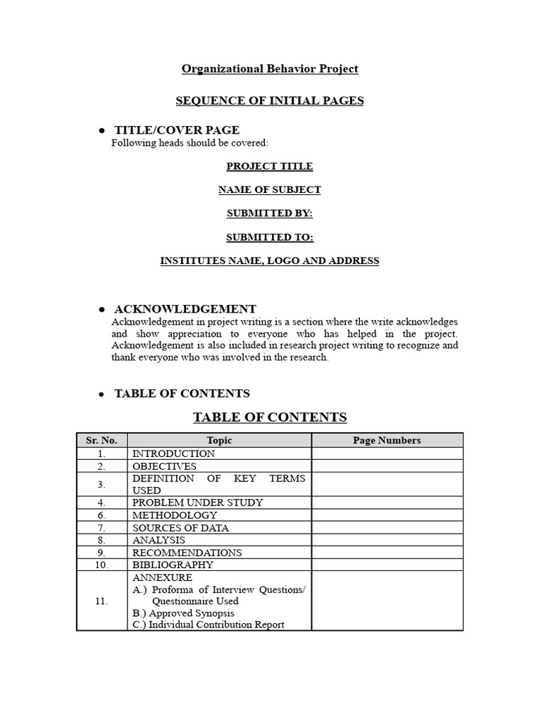 Organizational Behavior Project Overview | PDF