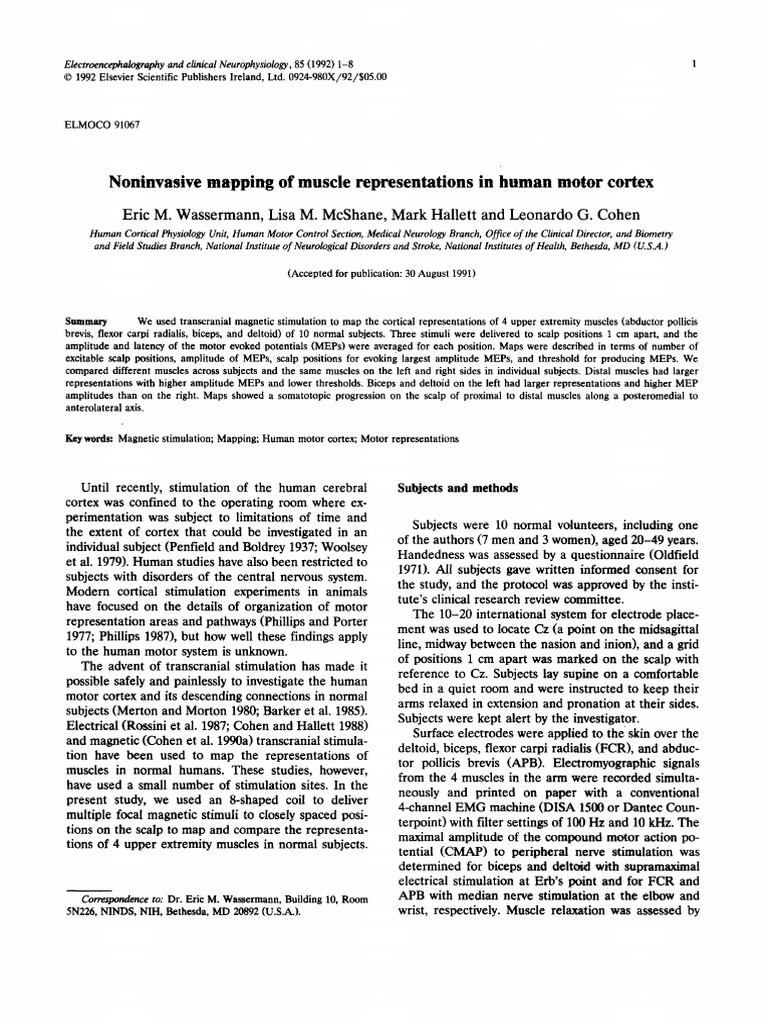 1992-Noninvasive Mapping of Muscle Representations in Human Motor ...