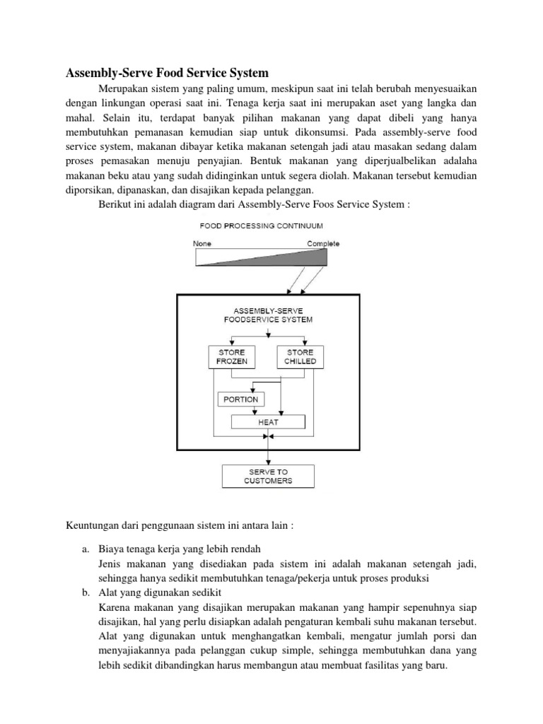 Sistem Layanan Makanan Assembly-Serve | PDF