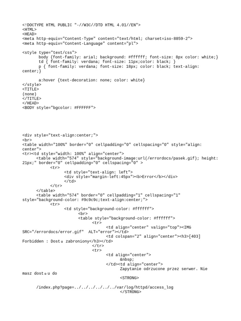403 Forbidden Error Page Template | PDF | Hypertext | World Wide Web