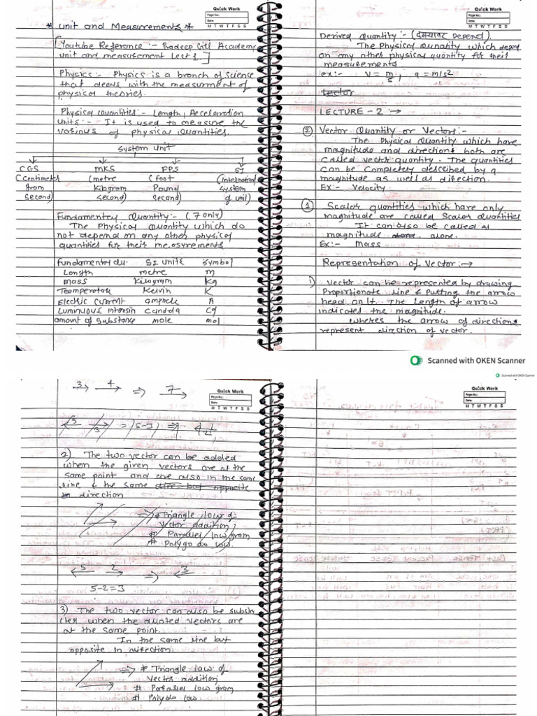 Unit 1 Vector and Scalar | PDF