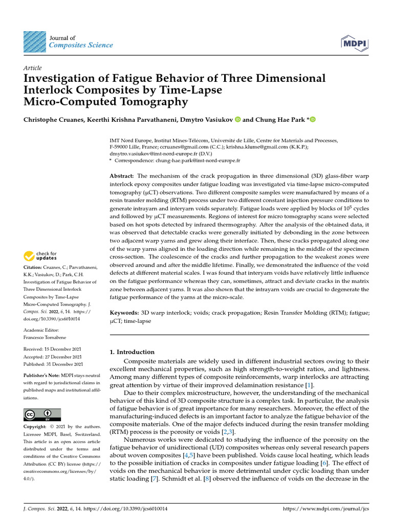 Fatigue Behavior of 3D Interlock Composites | PDF | Fatigue (Material ...