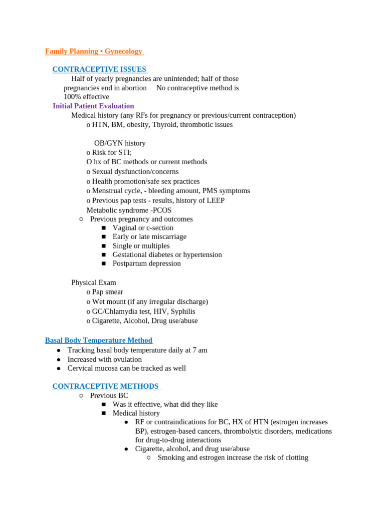 Comprehensive Guide to Contraceptive Methods | PDF | Cervical Cancer ...