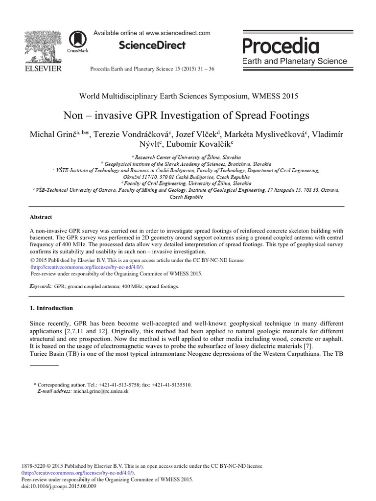 Non Invasive GPR Investigation of Spread Footings | PDF | Natural ...