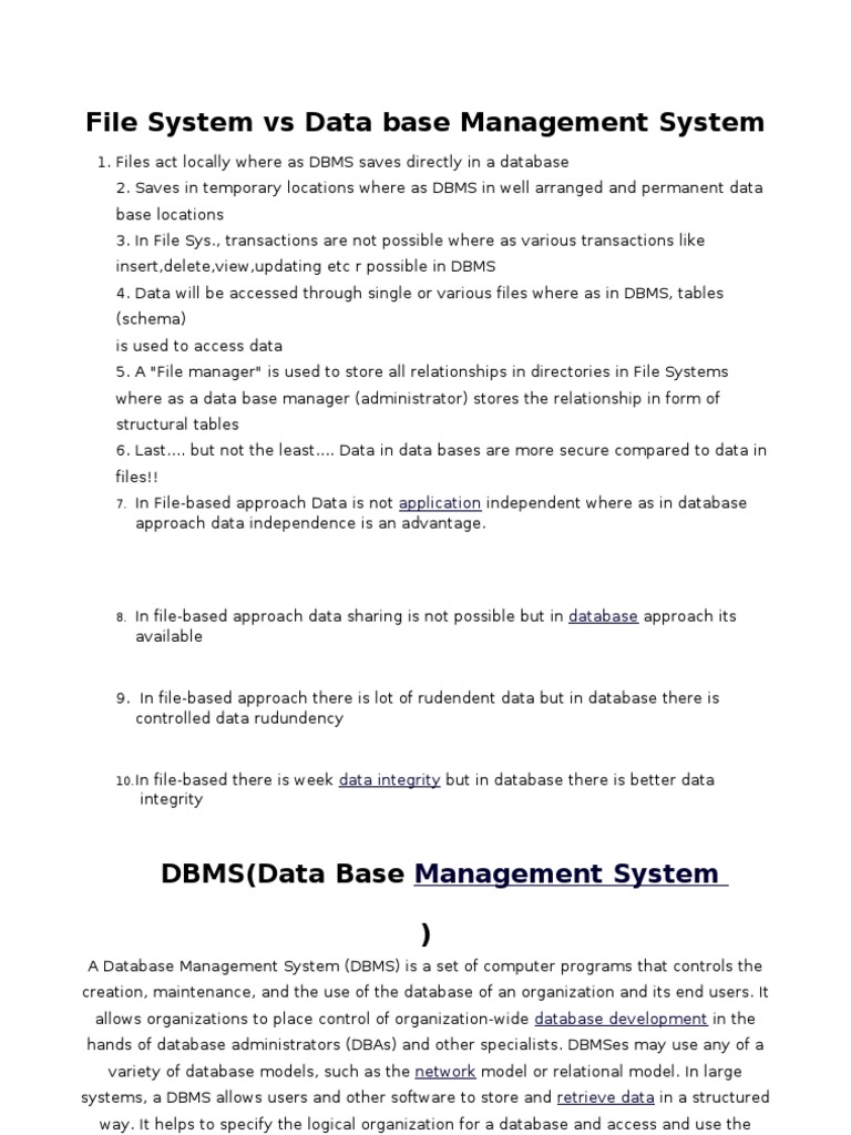 Dbms Notes | Sql | Databases