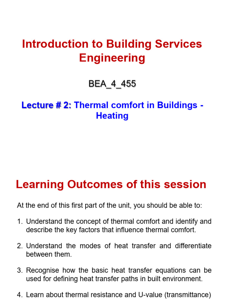 Thermal Comfort and Heat Transfer in Buildings | PDF | Heat Transfer ...