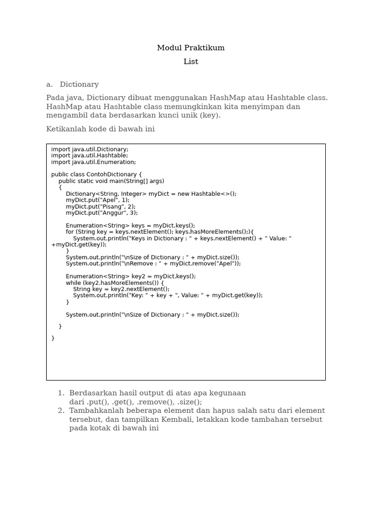 Panduan Praktikum Struktur Data Java | PDF