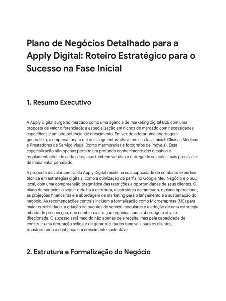 Plano de Negócios Digital Brasil | PDF | Marketing | Despesa