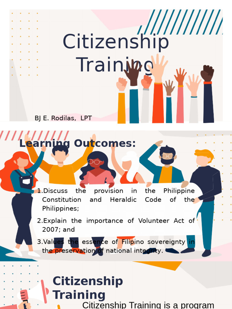 Philippine Citizenship Training Overview | PDF | Volunteering | Government