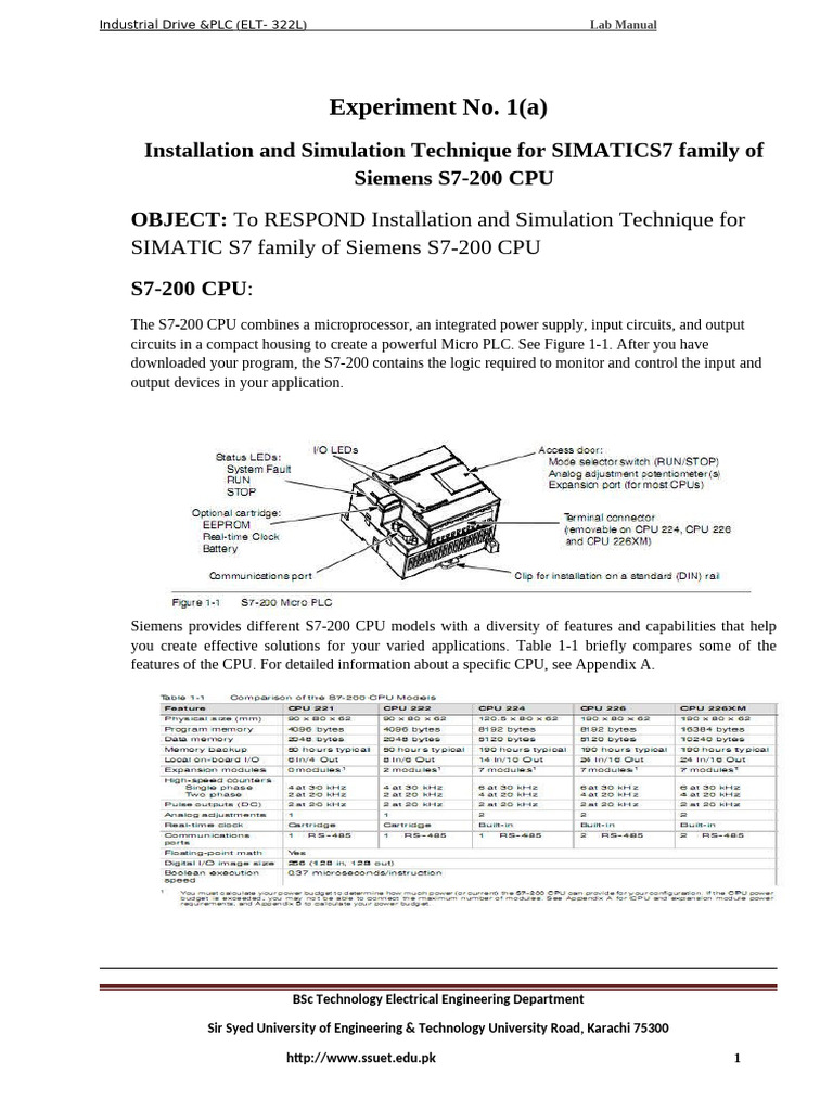 S7-200 CPU Installation & Simulation Guide | PDF | Programmable Logic ...