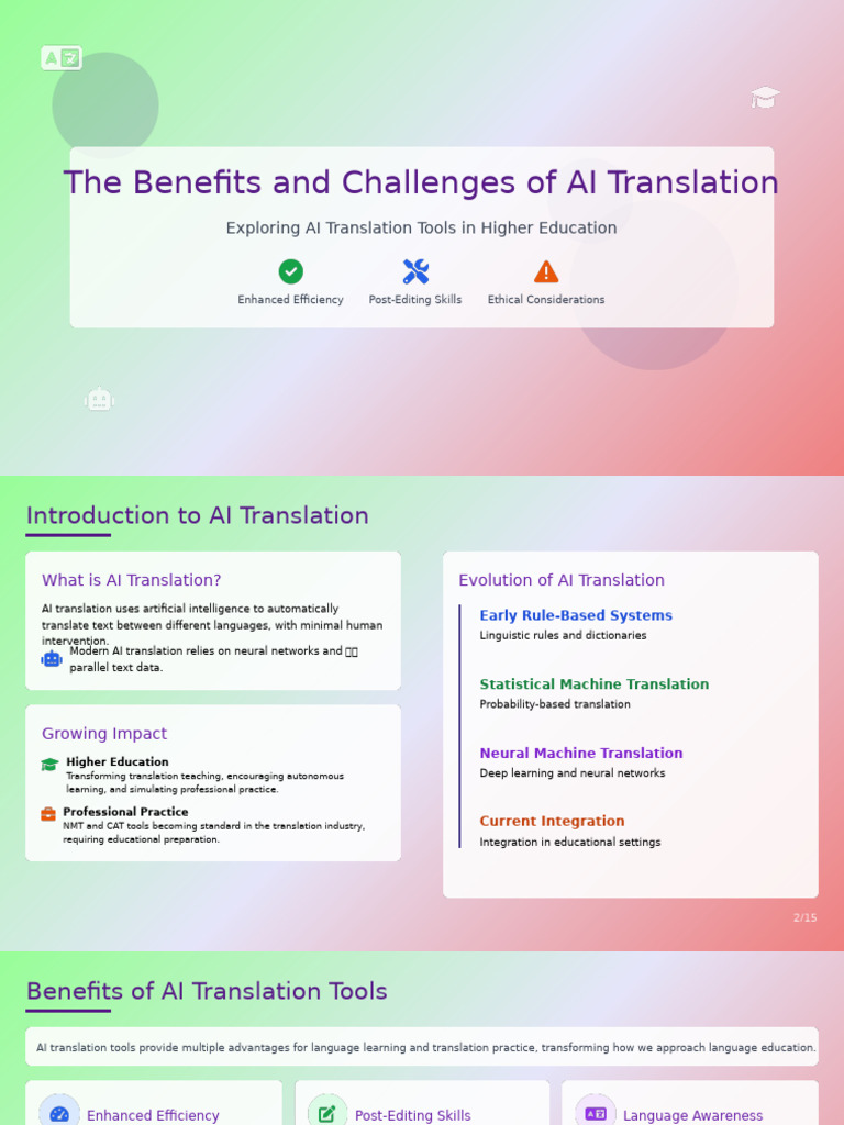 AI Translation in Higher Education: Benefits & Challenges | PDF ...