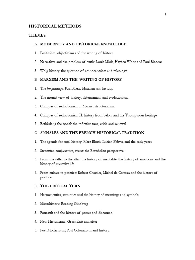 Historical Methods and Theories Explained | PDF | Marxism | Liberal ...