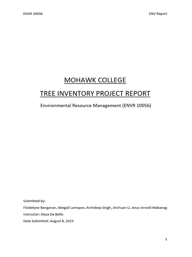 Mohawk College Tree Inventory Report | PDF | Maple | Trees