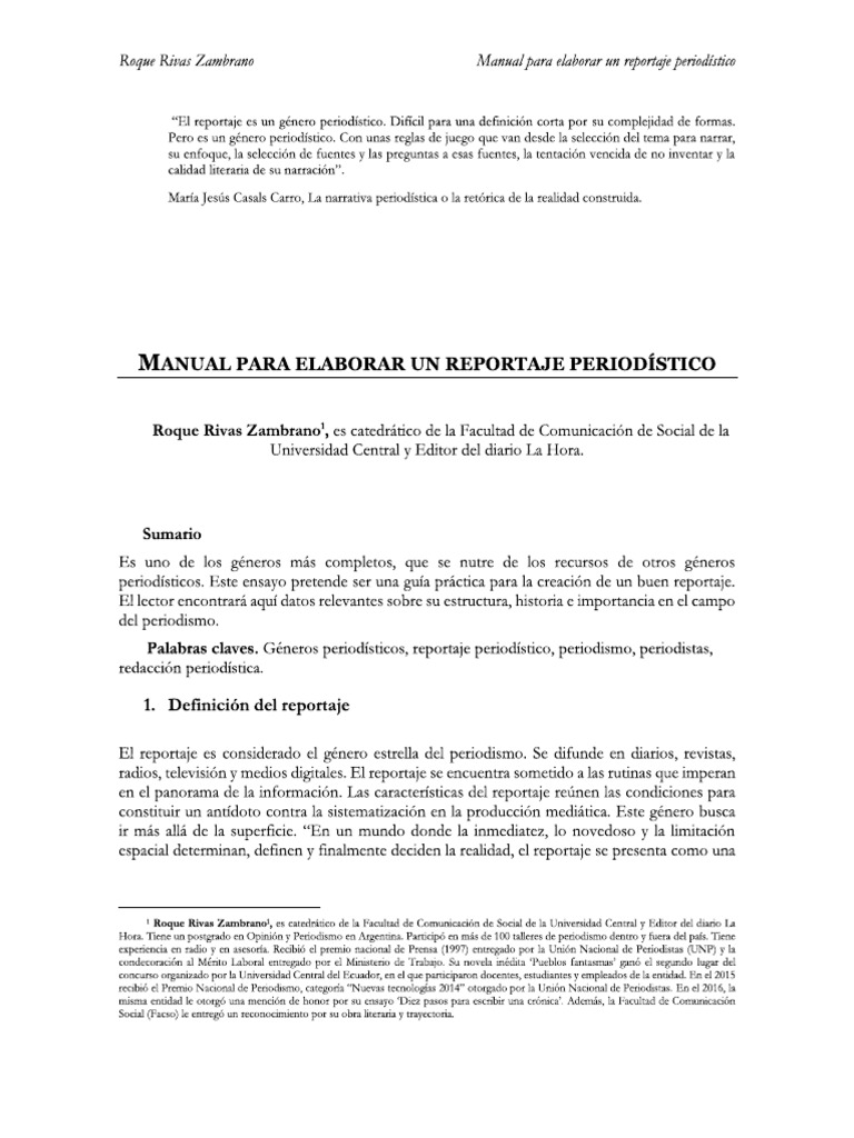 El Reportaje - Zambrano . | PDF