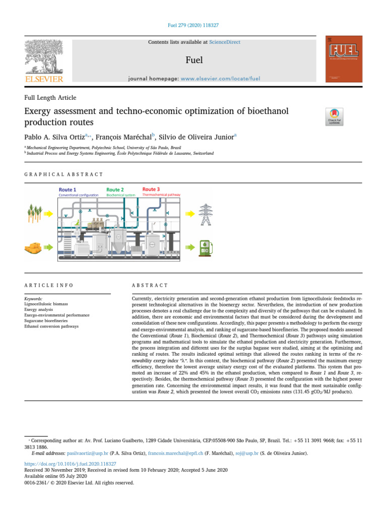 Exergy and Economic Analysis of Bioethanol | PDF | Biorefinery ...