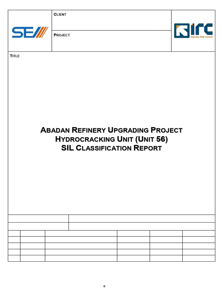 Abadan Refinery SIL Classification Report | PDF | Risk | Systems Thinking