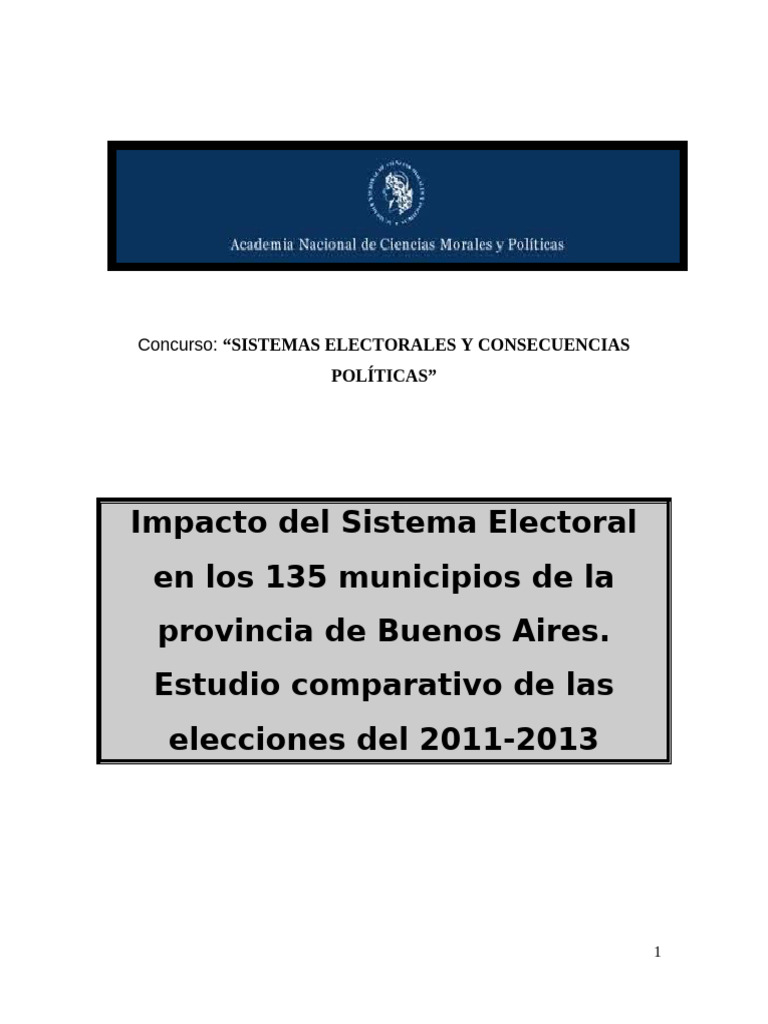 Gonzalez Impacto Del Sistema Electoral en Los 135 Municipios de La ...
