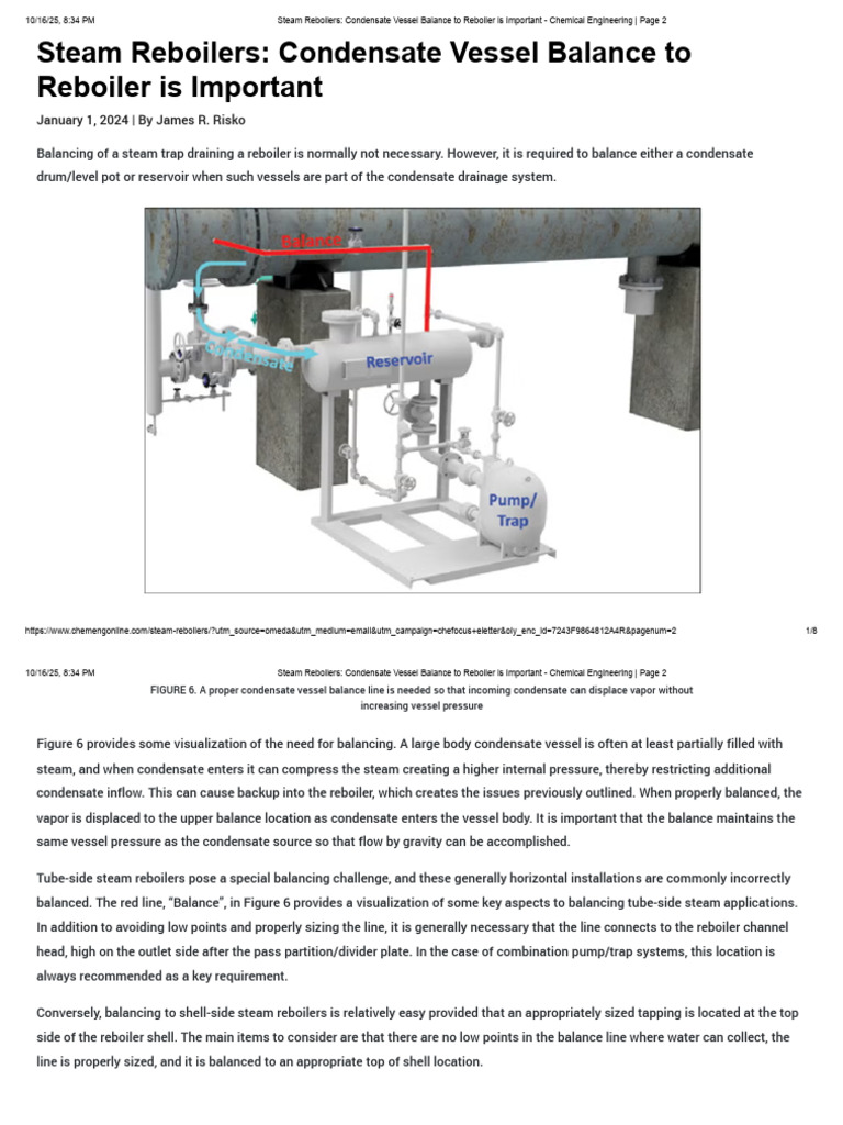Balancing Condensate Vessels in Reboilers | PDF | Pressure | Steam