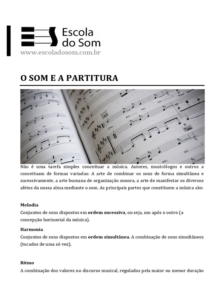 Entendendo Som e Partitura na Música | PDF | Som | Ondas