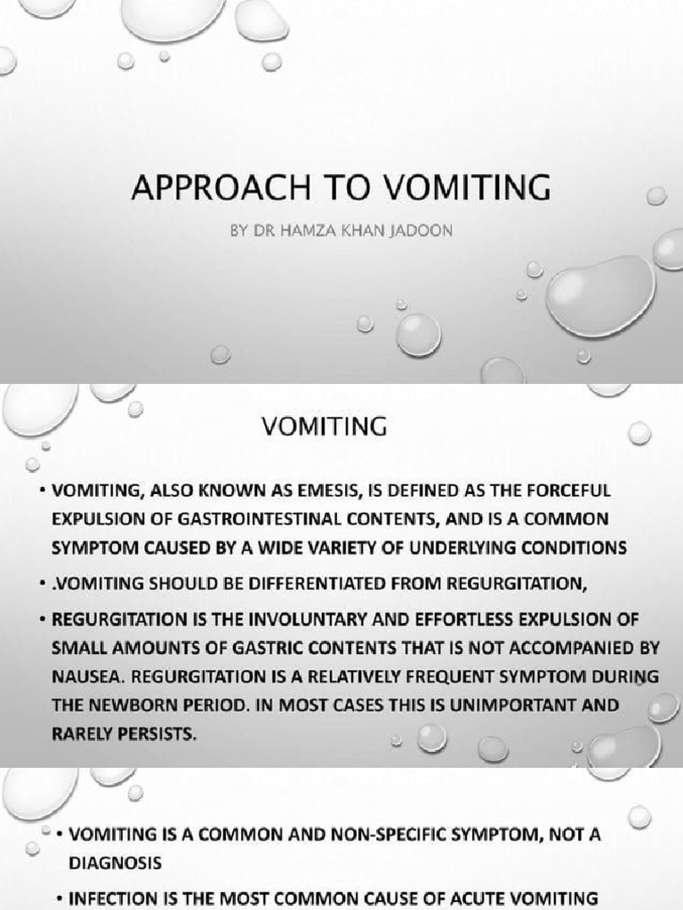 Approach To Vomiting1 | PDF