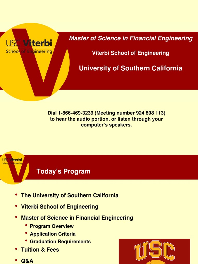 USC Master’s in Financial Engineering | PDF | University Of Southern ...