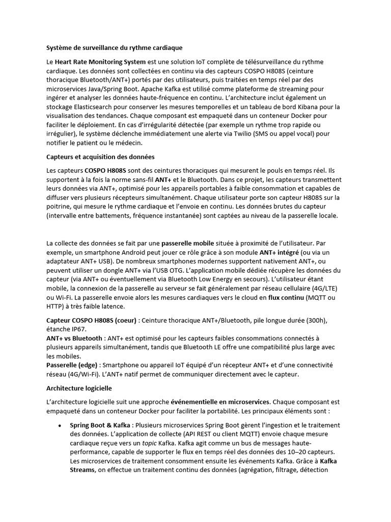 Système IoT de surveillance cardiaque | PDF | Internet des objets ...