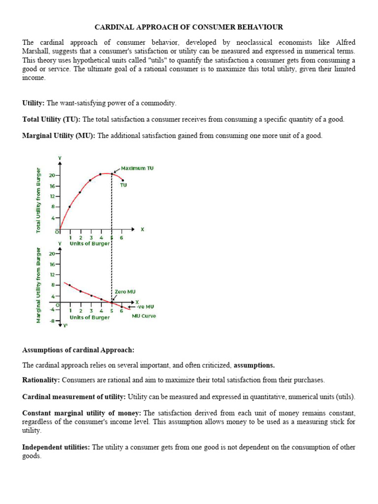 Cardinal Approach to Consumer Behavior | PDF | Utility | Marginal Utility
