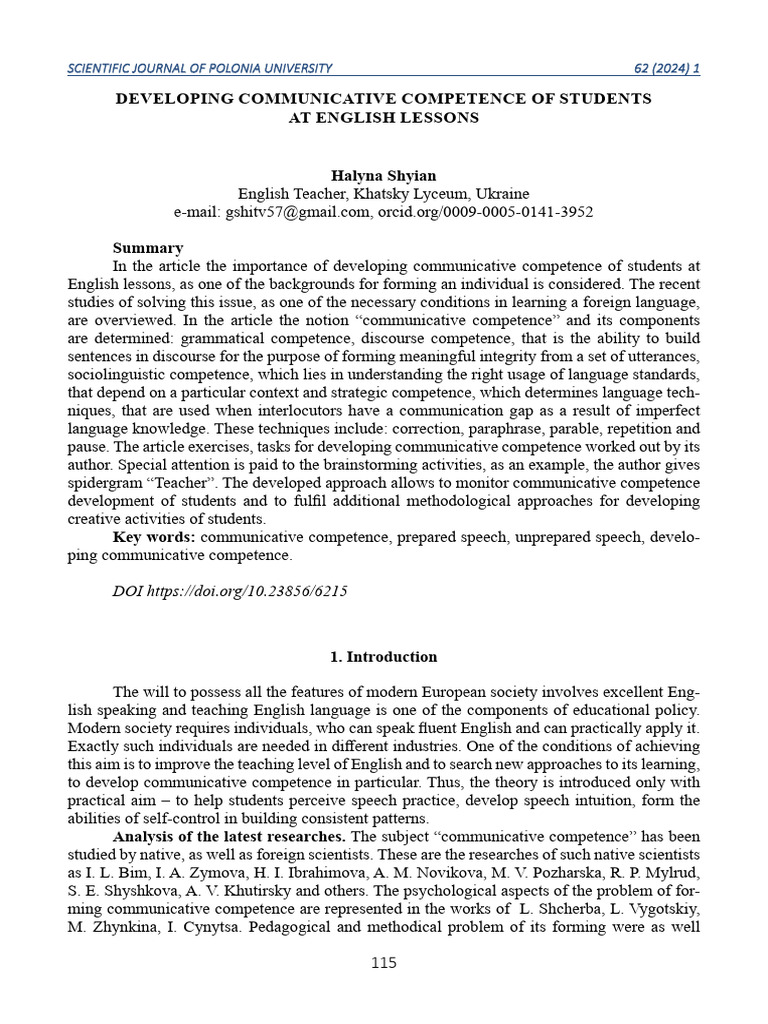 Enhancing Student Communicative Skills | PDF | English Language | Knowledge