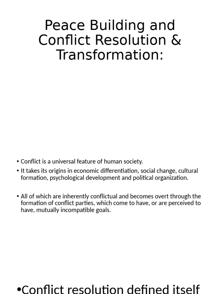 Conflict Transformation Strategies Explained | PDF | Mediation ...