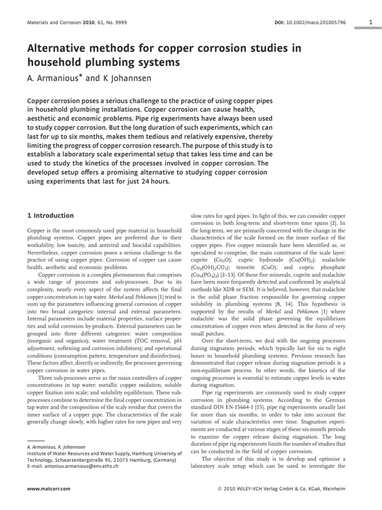Laboratory Methods for Copper Corrosion | PDF | Copper | Corrosion