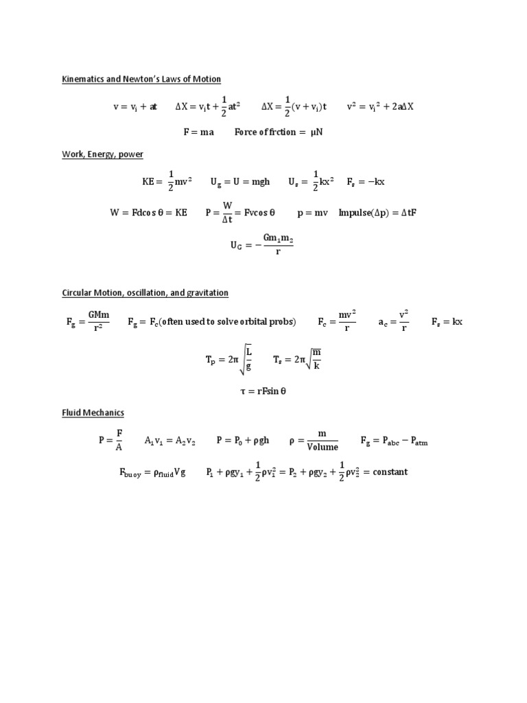 Comprehensive Physics Topics Overview | PDF | Force | Mass