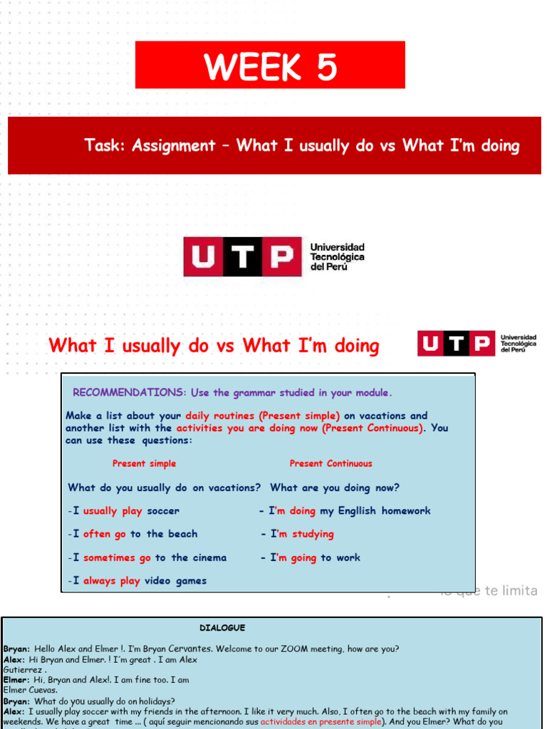 Daily Routines: Simple vs Continuous | PDF | Linguistics | Linguistic ...