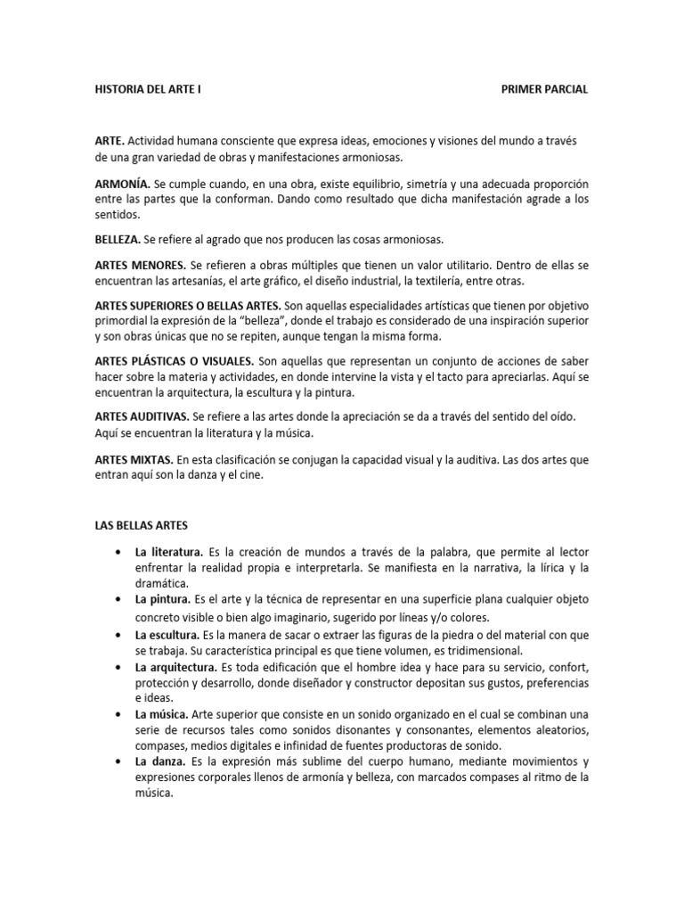 Historia del Arte: Conceptos y Clases | PDF | Bailes | Arte fino
