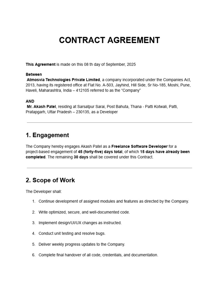 Contract Agreement (1) - Signed | PDF | Non Disclosure Agreement ...