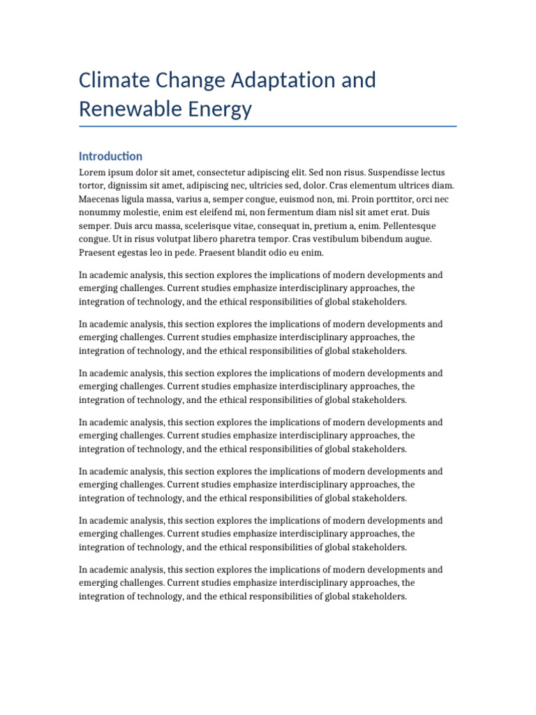 Climate Change and Renewable Energy | PDF | Interdisciplinarity ...